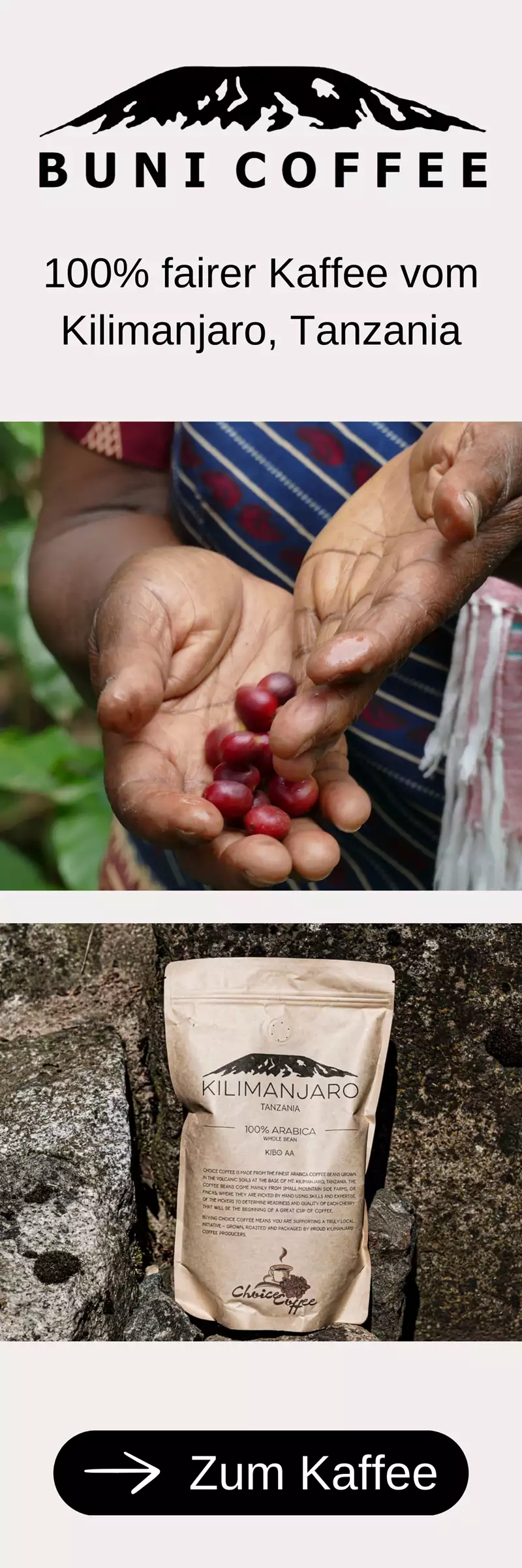 BUNI Coffee Shop: Coffee from Kilimajaro, Tanzania