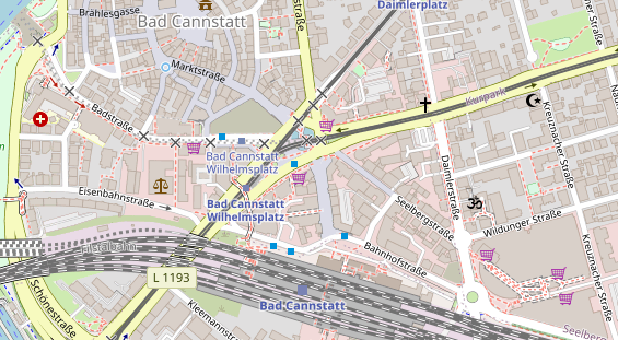 Fahrradwerkstatt auf Satellitenbild