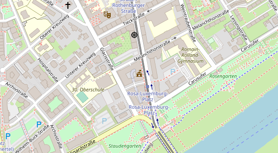 Fahrradwerkstatt auf Satellitenbild