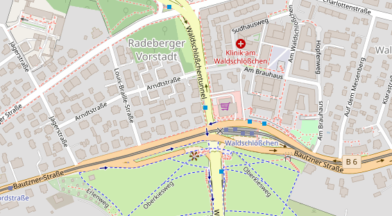 Fahrradwerkstatt auf Satellitenbild