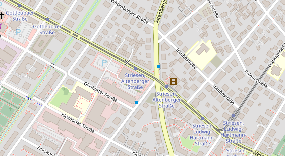 Fahrradwerkstatt auf Satellitenbild