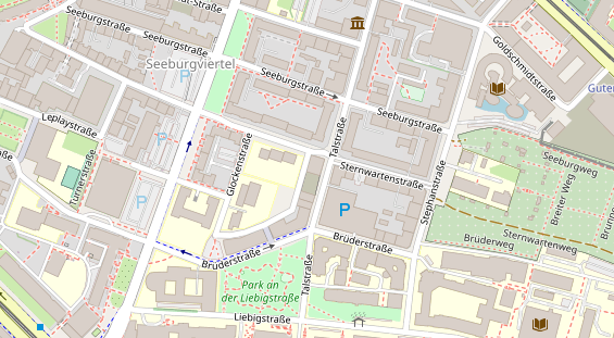 Fahrradwerkstatt auf Satellitenbild