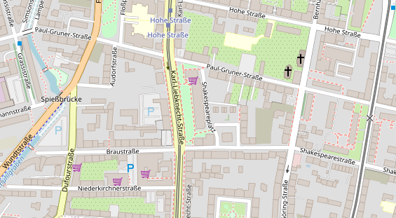 Fahrradwerkstatt auf Satellitenbild