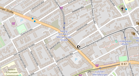 Fahrradwerkstatt auf Satellitenbild