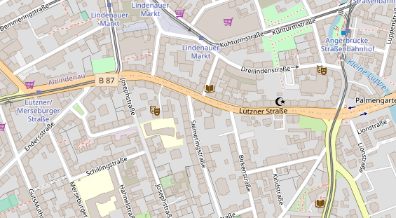 Fahrradwerkstatt auf Satellitenbild