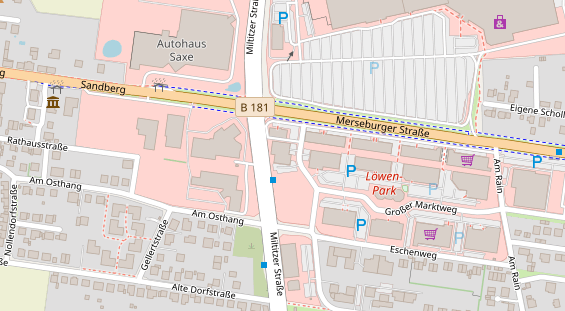 Fahrradwerkstatt auf Satellitenbild