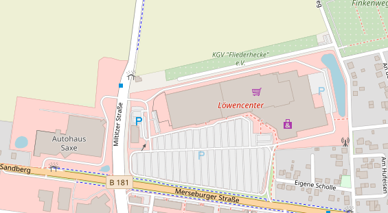 Fahrradwerkstatt auf Satellitenbild