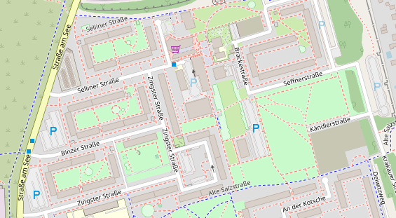 Fahrradwerkstatt auf Satellitenbild