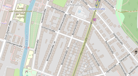 Fahrradwerkstatt auf Satellitenbild