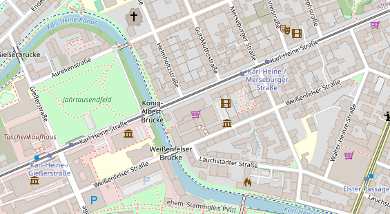 Fahrradwerkstatt auf Satellitenbild