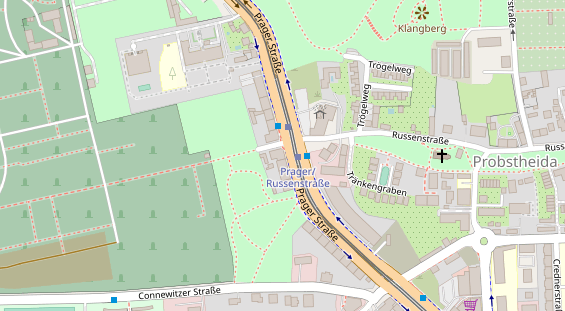 Fahrradwerkstatt auf Satellitenbild