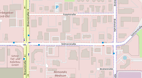 Fahrradwerkstatt auf Satellitenbild