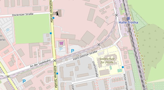 Fahrradwerkstatt auf Satellitenbild