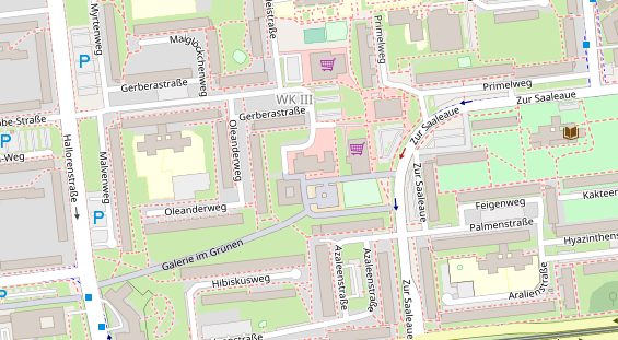 Fahrradwerkstatt auf Satellitenbild
