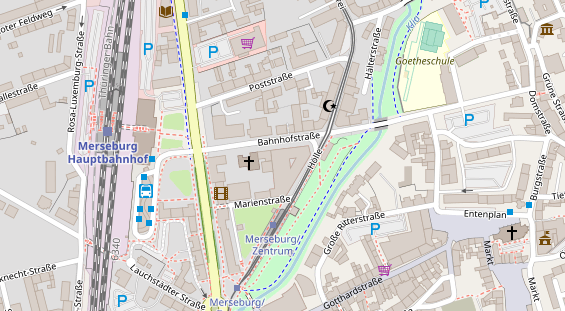 Fahrradwerkstatt auf Satellitenbild