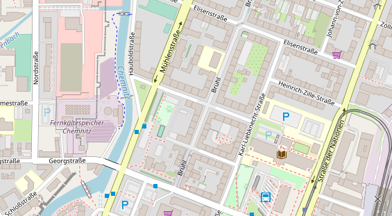 Fahrradwerkstatt auf Satellitenbild