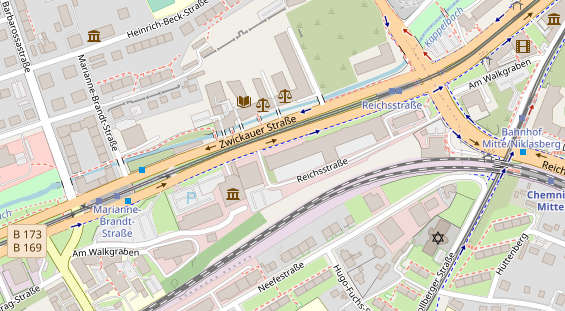 Fahrradwerkstatt auf Satellitenbild