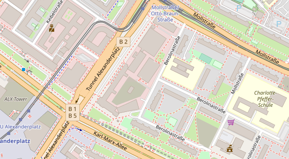 Fahrradwerkstatt auf Satellitenbild