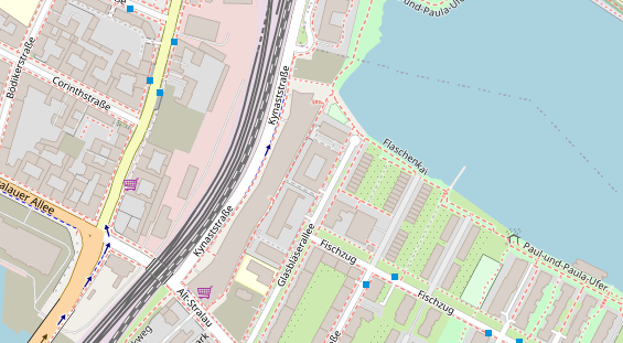 Fahrradwerkstatt auf Satellitenbild