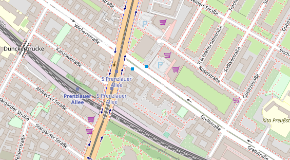 Fahrradwerkstatt auf Satellitenbild
