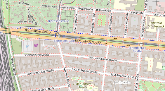 Fahrradwerkstatt auf Satellitenbild