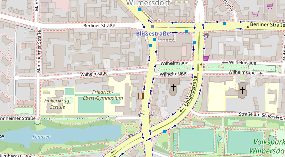 Fahrradwerkstatt auf Satellitenbild