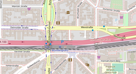 Fahrradwerkstatt auf Satellitenbild