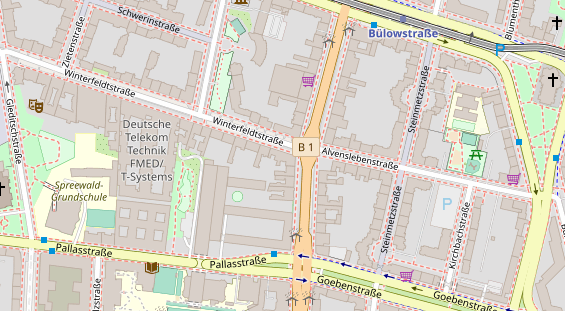 Fahrradwerkstatt auf Satellitenbild