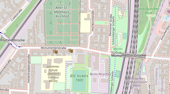 Fahrradwerkstatt auf Satellitenbild
