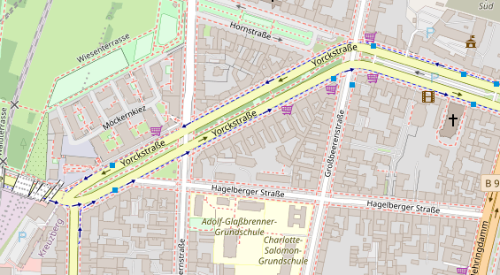 Fahrradwerkstatt auf Satellitenbild