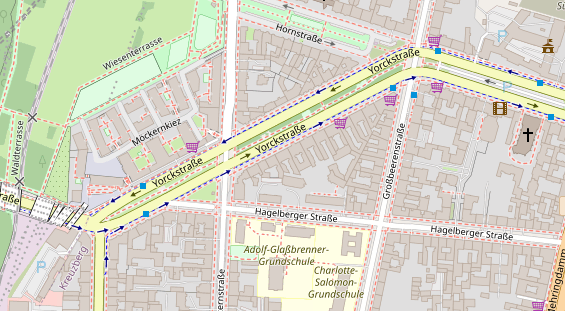Fahrradwerkstatt auf Satellitenbild