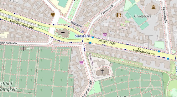 Fahrradwerkstatt auf Satellitenbild