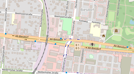 Fahrradwerkstatt auf Satellitenbild