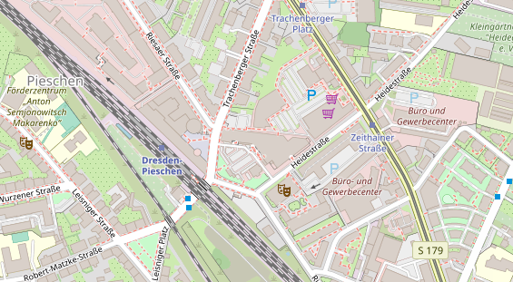 Fahrradwerkstatt auf Satellitenbild