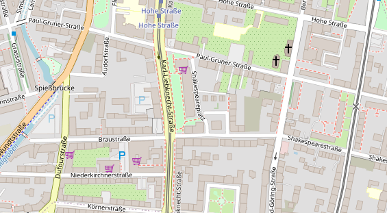 Fahrradwerkstatt auf Satellitenbild