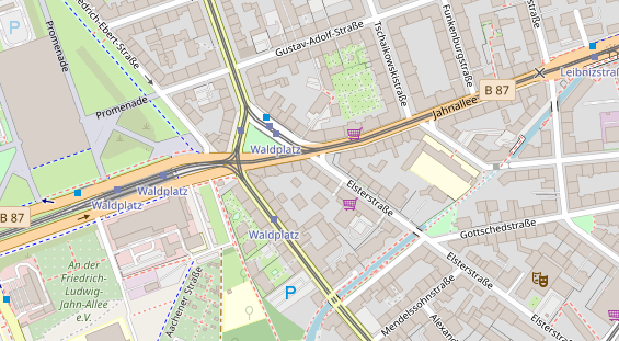 Fahrradwerkstatt auf Satellitenbild
