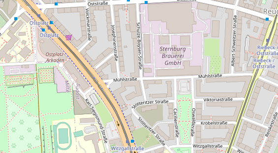 Fahrradwerkstatt auf Satellitenbild