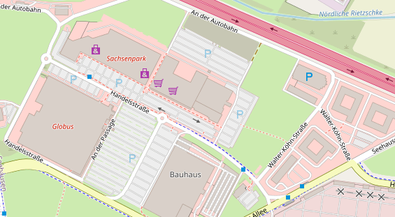 Fahrradwerkstatt auf Satellitenbild