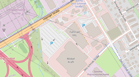 Fahrradwerkstatt auf Satellitenbild