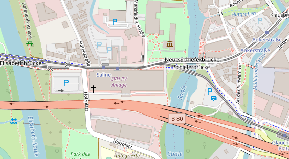 Fahrradwerkstatt auf Satellitenbild