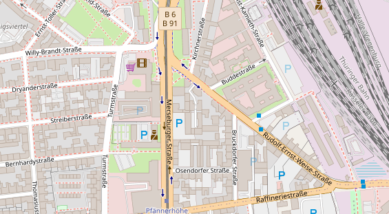 Fahrradwerkstatt auf Satellitenbild