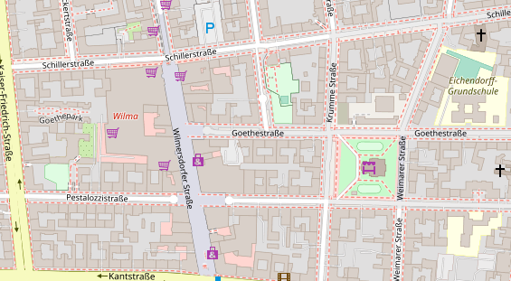 Fahrradwerkstatt auf Satellitenbild