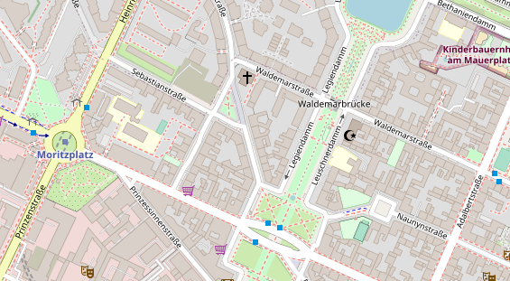 Fahrradwerkstatt auf Satellitenbild