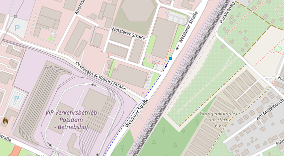 Fahrradwerkstatt auf Satellitenbild