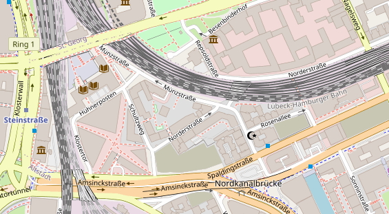 Fahrradwerkstatt auf Satellitenbild