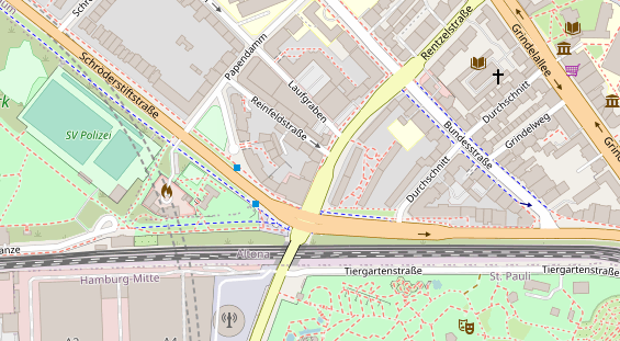 Fahrradwerkstatt auf Satellitenbild