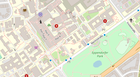 Fahrradwerkstatt auf Satellitenbild
