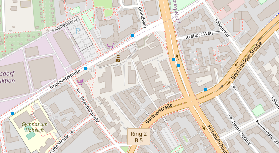 Fahrradwerkstatt auf Satellitenbild