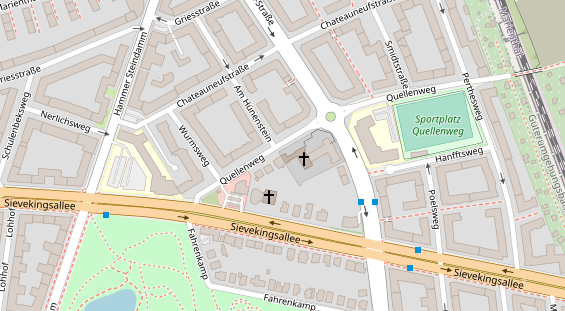 Fahrradwerkstatt auf Satellitenbild
