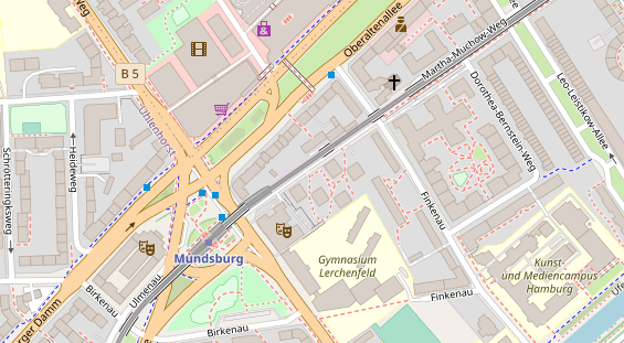 Fahrradwerkstatt auf Satellitenbild